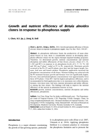 Growth and nutrient efficiency of Betula alnoides clones in response to phosphorus supply
