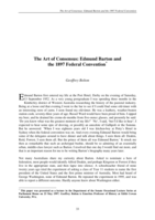 The art of consensus: Edmund Barton and the 1897 Federal Convention