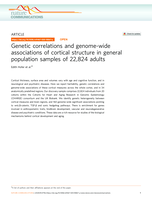 Genetic correlations and genome-wide associations of cortical structure in general population samples of 22,824 adults