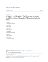 Critical Legal Reading: The elements, strategies, and dispositions needed to master this essential skill