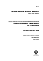 Revised protocols for baseline port surveys for introduced marine species - Survey design, sampling protocols and specimen handling