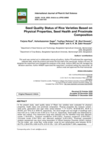 Seed quality status of rice varieties based on physical properties, seed health and proximate composition