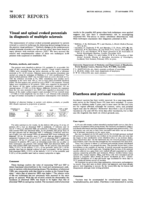 Visual and spinal evoked potentials in diagnosis of multiple sclerosis