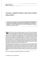 Human capital theory and secondary education