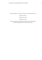 Visual and auditory cues to attention: The effect of visual attentional focus on frequency selectivity