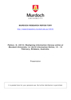 Realigning information literacy online at Murdoch University