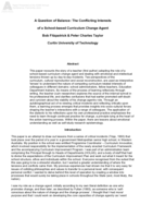 A question of balance: Conflicting interests of a school-based curriculum change agent
