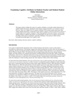 Examining cognitive attributes in student-teacher and student-student online interactions