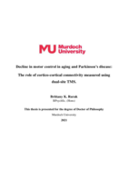Decline in motor control in aging and Parkinson’s disease: The role of cortico-cortical connectivity measured using dual-site TMS