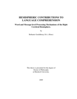 Hemispheric Contributions to Language Comprehension: Word and Message-level Processing Mechanisms of the Right Cerebral Hemisphere