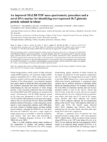 An improved MALDI-TOF mass spectrometry procedure and a novel DNA marker for identifying over-expressed Bx7 glutenin protein subunit in wheat