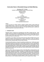 Community views on renewable energy and global warming