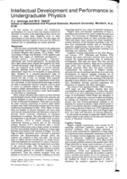 Intellectual development and performance in undergraduate physics