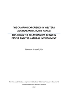The camping experience in Western Australian national parks: Exploring the relationships between people and the natural environment