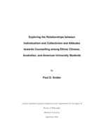 Exploring the relationships between individualism and collectivism and attitudes towards counselling among ethnic Chinese, Australian, and American university students