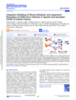 Integrative modeling of plasma metabolic and lipoprotein biomarkers of SARS-CoV-2 infection in Spanish and Australian COVID-19 patient cohorts
