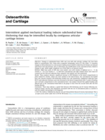 Intermittent applied mechanical loading induces subchondral bone thickening that may be intensified locally by contiguous articular cartilage lesions