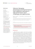Editorial: Managing physiological and biomechanical load-adaptation pathways in high performance sport: Challenges and opportunities