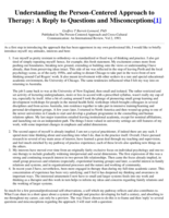 Understanding the Person-Centered approach to therapy: A reply to questions and misconceptions