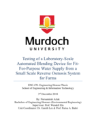 Testing of a laboratory-scale automated blending device for Fit-For-Purpose water supply from a small scale reverse osmosis system for farms