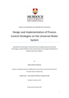Design and implementation of process control strategies on the universal water system