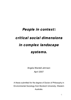 People in context: critical social dimensions in complex landscape systems