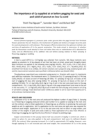 The importance of Cu supplied at or before pegging for seed and pod yield of peanut on low Cu sand