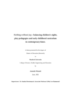 Nothing without joy – balancing children’s rights, play pedagogies and early childhood curriculum in contemporary times