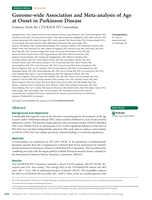 Genome-wide association and Meta-analysis of age at onset in Parkinson Disease