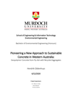 Pioneering a new approach to sustainable concrete in Western Australia: Geopolymer concrete from fly-ash with recycled aggregates