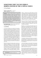 Sometimes they may be zebras: herpes zoster of the L2 spinal nerve. A case report