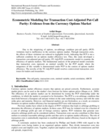Econometric modeling for transaction cost-adjusted put-call parity: Evidence from the currency options market