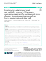 Emotion dysregulation and heart rate variability improve in US veterans undergoing treatment for posttraumatic stress disorder: Secondary exploratory analyses from a randomised controlled trial