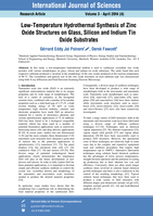 Low-temperature hydrothermal synthesis of zinc oxide structures on glass, silicon and indium tin oxide substrates