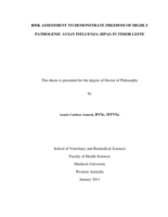 Risk assessment to demonstrate freedom of highly pathogenic avian influenza (HPAI) in Timor Leste