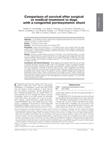 Comparison of survival after surgical or medical treatment in dogs with a congenital portosystemic shunt