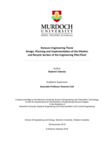 Design, planning and implementation of the dilution and recycle section of the engineering pilot plant