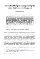 Beyond rubber prices: negotiating the Great Depression in Singapore