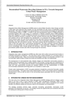 Decentralised wastewater recycling schemes in WA: Towards integrated urban water management