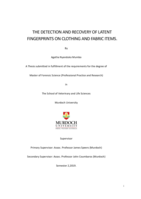 The detection and recovery of latent fingerprints on clothing and fabric items