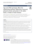 Age and APOE genotype affect the relationship between objectively measured physical activity and power in the alpha band, a marker of brain disease