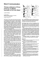 Primary settlement of Perna perna (L.) on littoral seaweeds on St. Croix Island