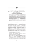 The relevance of the quality of the parent-child relationship in awards of adult child maintenance