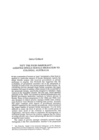 Pity the poor immigrant: Assisted single female migration to colonial Australia