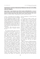 Hematologic and serum biochemical reference intervals for the bilby (Macrotis lagotis)