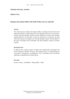 Response and Response-ability to the death of others who are vulnerable