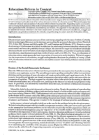 Education reform in context