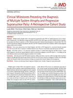 Clinical milestones preceding the diagnosis of Multiple System Atrophy and progressive supranuclear palsy: A retrospective cohort study