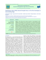 Polyethylene glycol (PEG) induced drought stress on five rice genotypes at early seedling stage