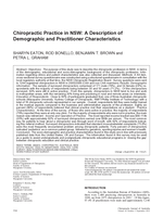 Chiropractic practice in NSW: A description of demographic and practitioner characteristics